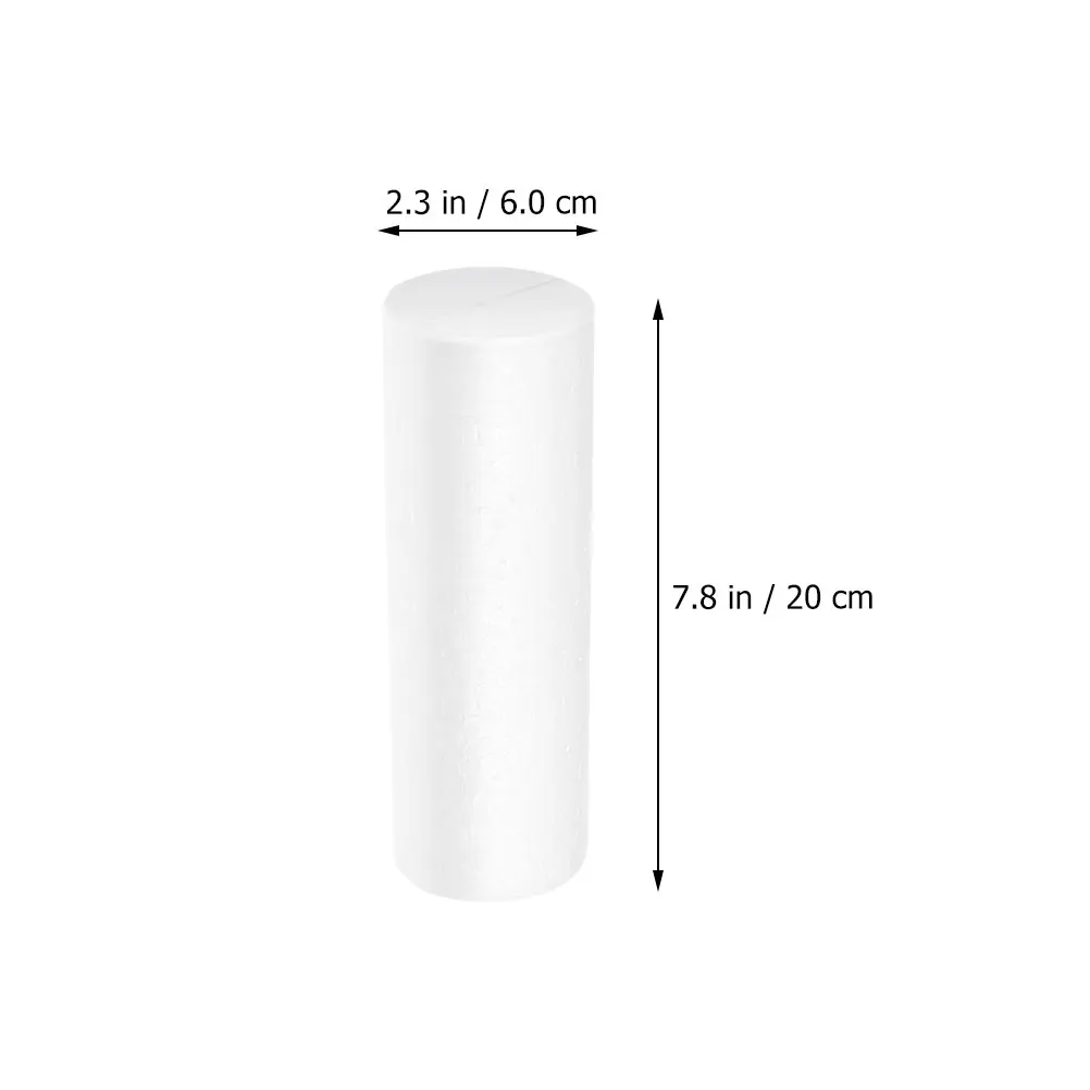 6pcs 10cm 20cm White Cylinder Shape Polystyrene Foam Modelling Cylinder Pillar Ornaments DIY Craft Christmas Decoration