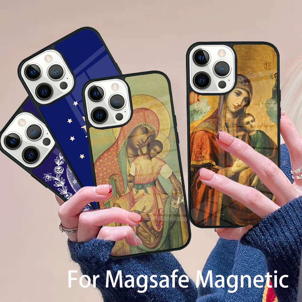 

Immaculate Conception Virgin Mary Jesus Phone Case Magesafe Magnetic Wireless Cover For IPhone 16 11 12 13 14 15 Pro Max Plus