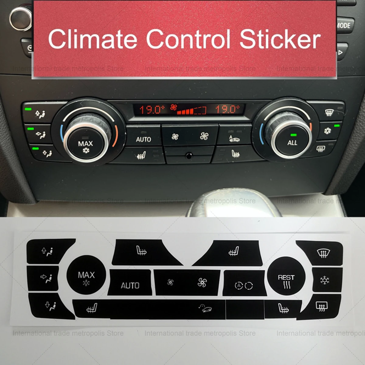 

AC Climate Control Button Stickers Decals Repair Kit For BMW E90 E92 E91 323i 325i 328i 335i 2006-2011 Car Accessories