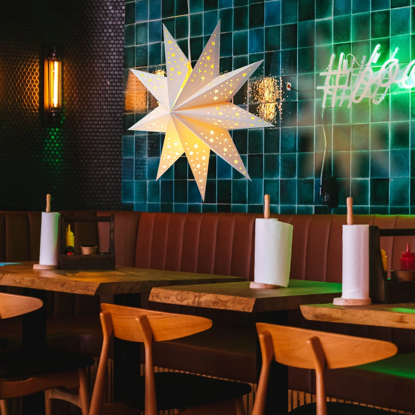 โคมไฟเพดาน 9 ดวง ดีไซน์สร้างสรรค์ แสงสว่าง เรียบง่าย เหมาะสำหรับตกแต่งโรงแรม ของตกแต่งคริสต์มาส ของใช้ในงานปาร์ตี้