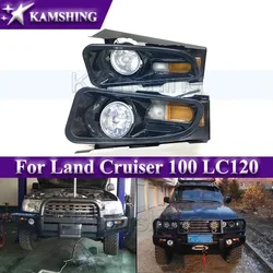 Kamshing 1pair Front Bumper Foglight Assembly For Land Cruiser 100 LC120 Driving Lamp Front Signal Light Fog Light Foglamp
