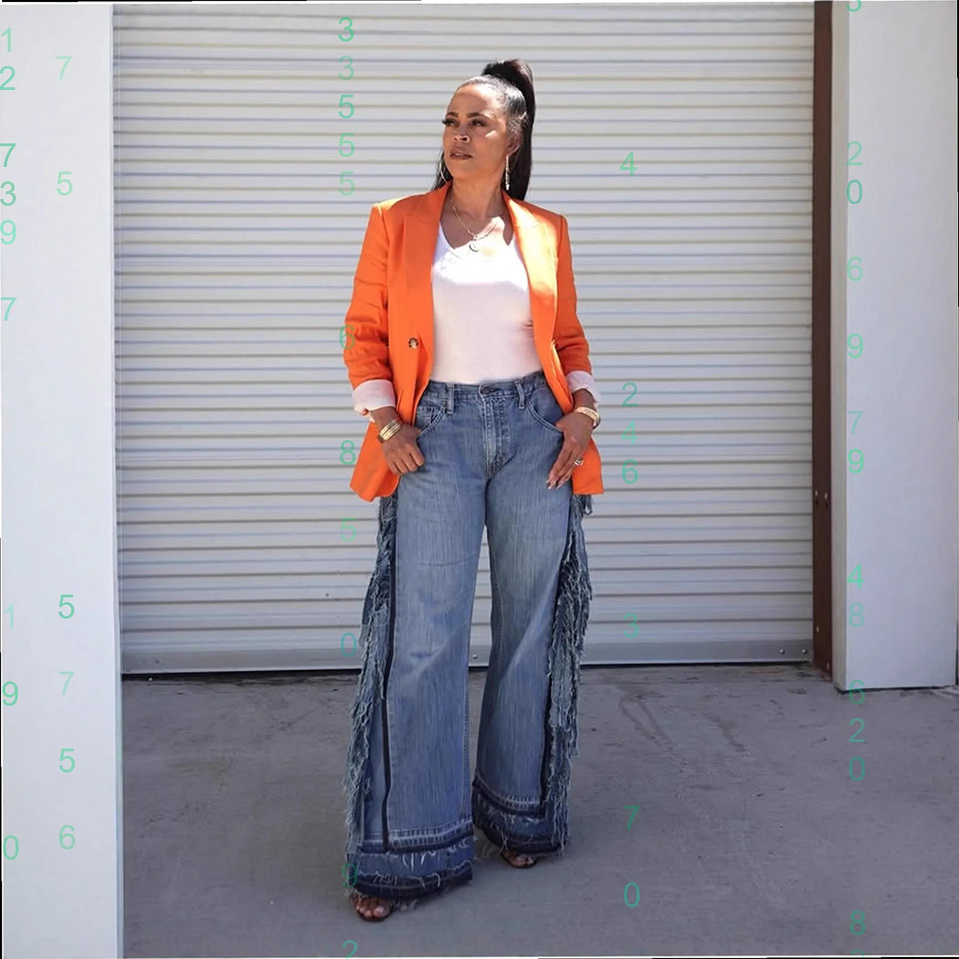 Fashion Women's Denim Pants Fringed Stitching Washed Jeans Trousers Spring Summer