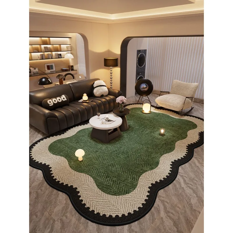 Living room carpet, new Italian retro leave-in, no care, erasable thickened sofa floor mat, anti-skid pad