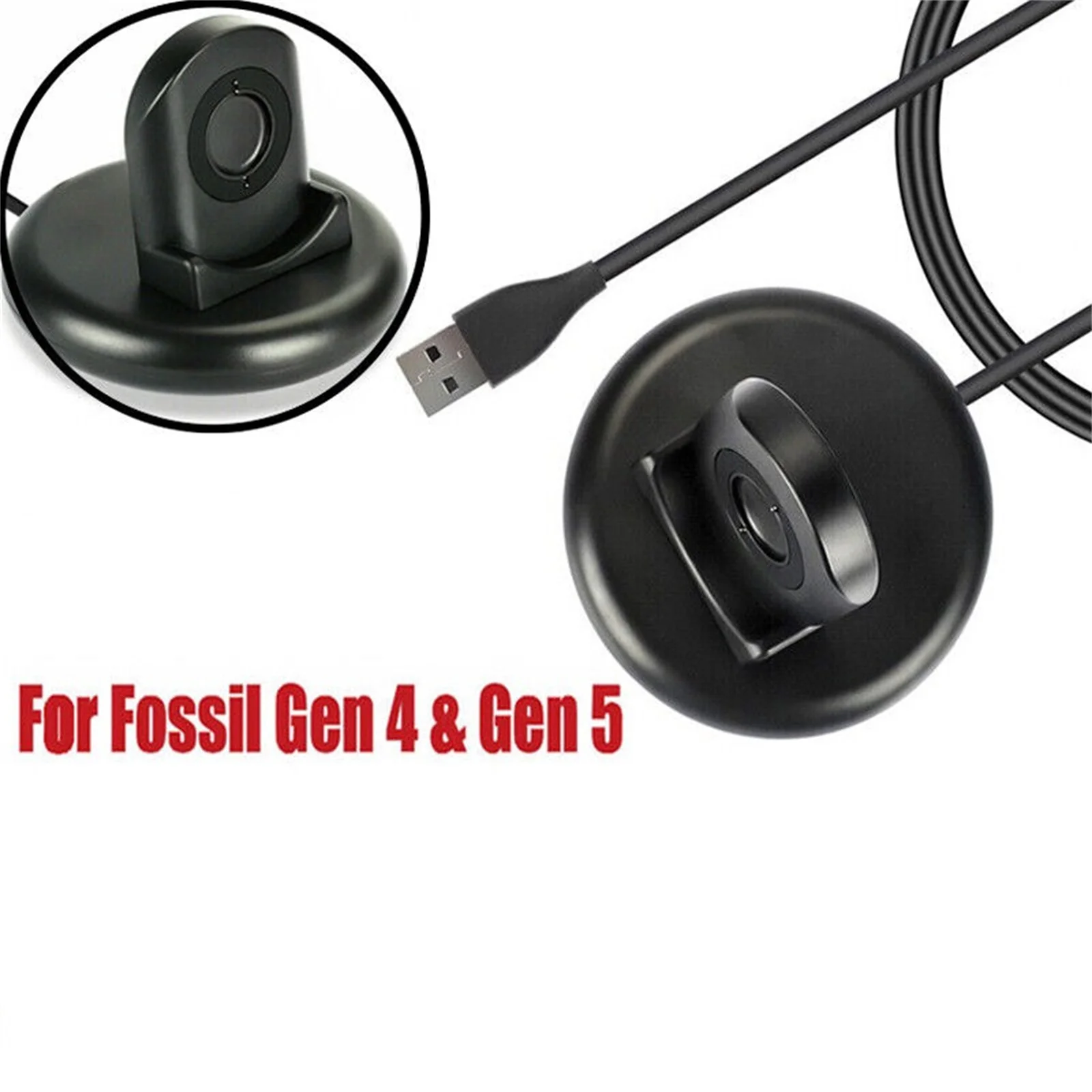 1m USB Watch Charger 5V 500mA for Fossil Gen 5/Gen 4, Fast Charging Smartwatch Cable with Short Circuit Protection