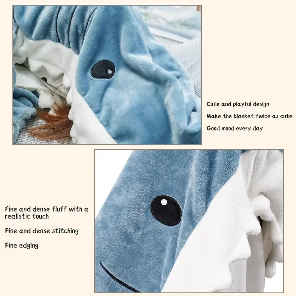 Cartoon Shark Sleeping Bag Pajamas Office Nap Shark Blanket Karakal High Quality Fabric Mermaid Shawl Blanket For Children Adult