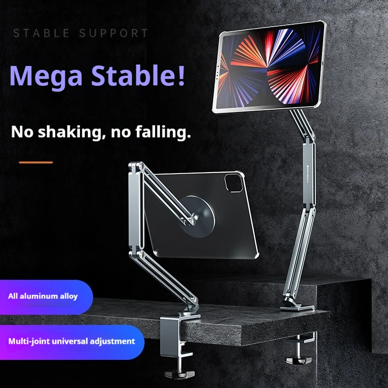 Portable Monitor Holder Aluminum Alloy Folding Arm Magnetic Construction 14 15.6 17.3 Inch Monitor Mount