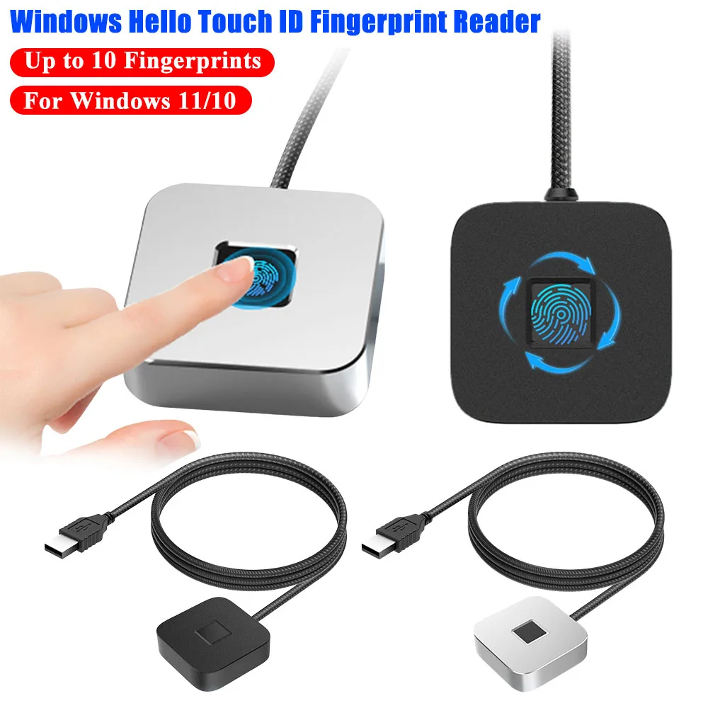 

Считыватель отпечатков пальцев на 10 пальцев для Windows Hello, биометрический считыватель отпечатков пальцев для входа в систему, USB-A, для Windows 10/11