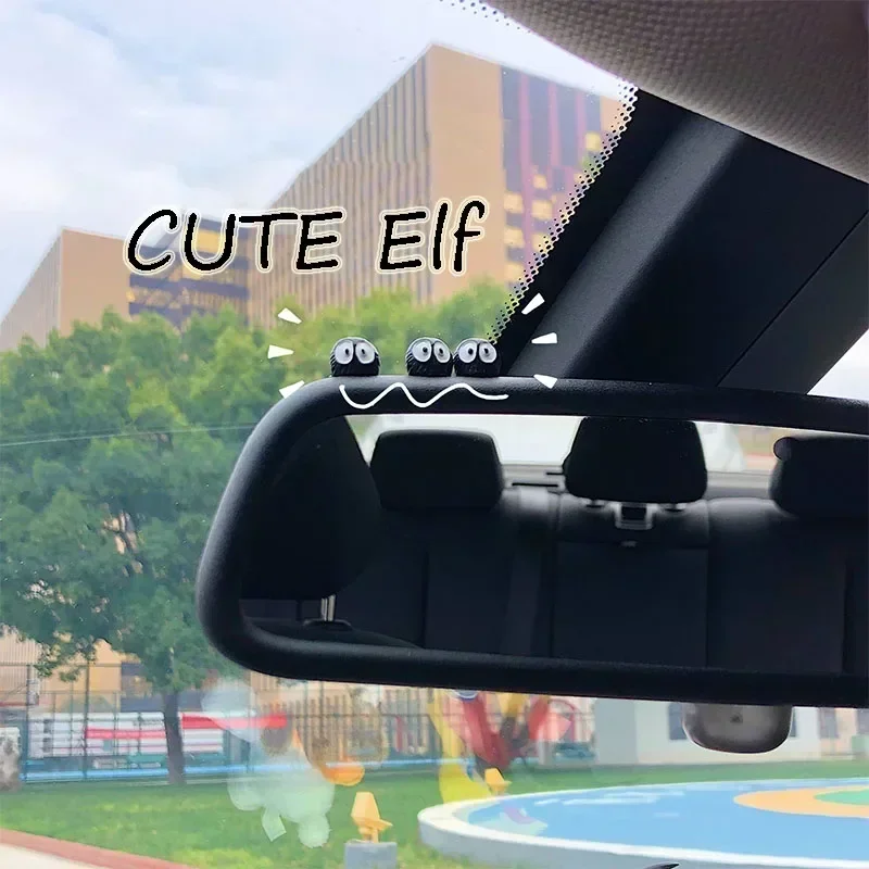 Anime Car Interior Decoration Cute 5/10/20PCS Cute Black Elf Car Interior Decoration Funny Auto Center Console Rearview Mirror