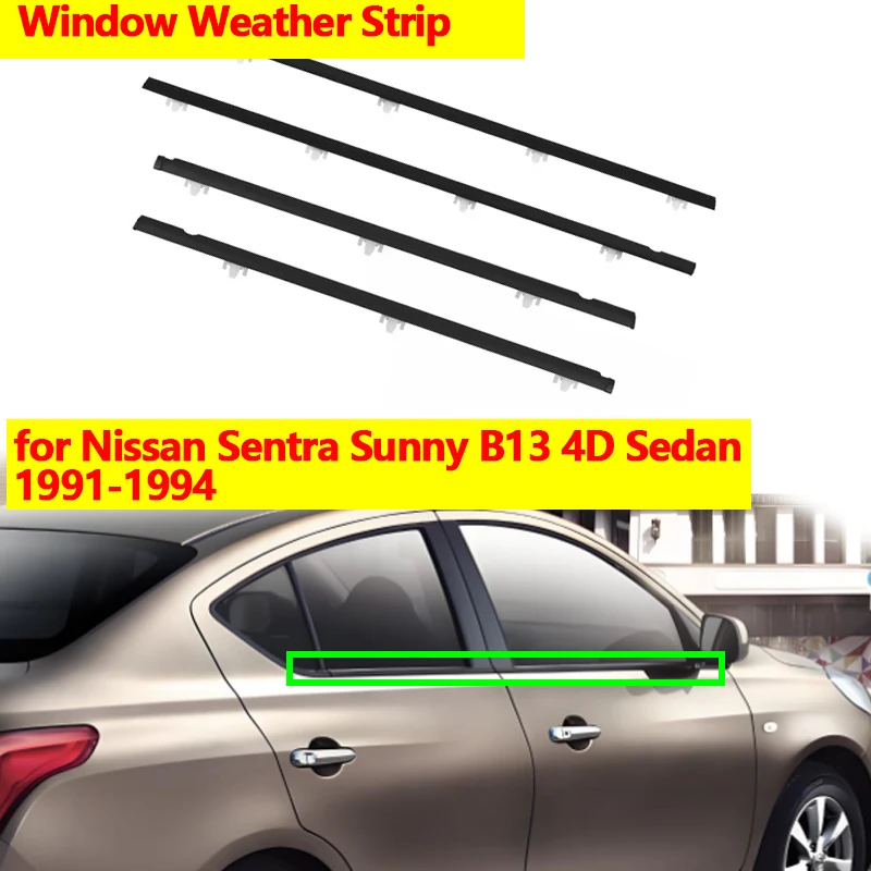 

For Nissan Sentra Sunny B13 4D Sedan 1991-1994 Window Weatherstrips Car Styling Mouldings Weatherstrip Sealing Strips