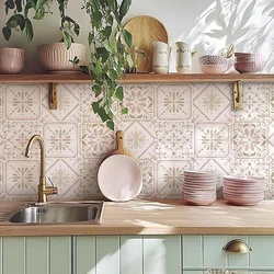 7.87x7.87in Self-adhesive Moroccan Tile Decals, Peel and Stick Watercolor Sticker, Waterproof Kitchen Backsplash Wall Home Decor