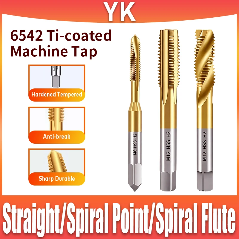 Special Tapping Drill Bit for Stainless Steel with Titanium Plated Steel Machine, Spiral Tip Straight Groove M4m8m10m12