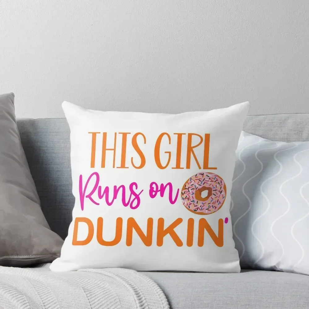 

Runs on Dunkin’ Throw Pillow Decorative Cushion pillow cover luxury Anime pillow