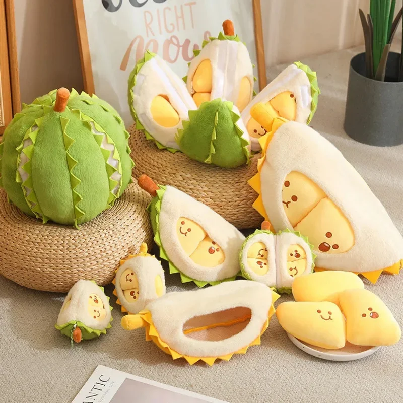 

Durian Doll Plush Pillow Decompression Toy Simulation Mink Fur Creative Gratitude Tearable Detachable Fruit Doll Couple Gift New