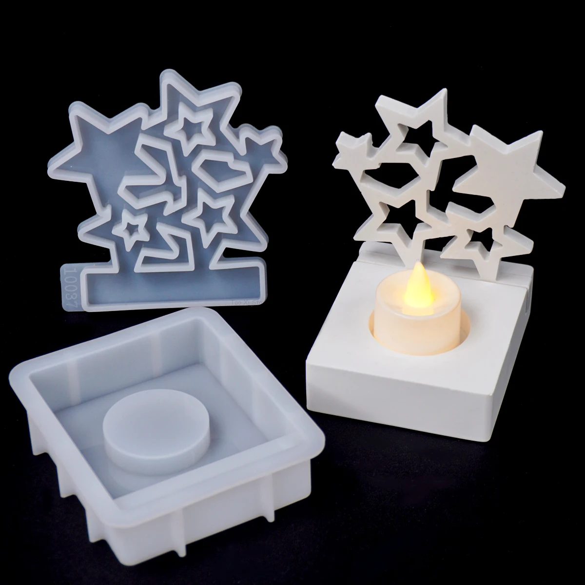 Star Candle Holder Silicone Mold DIY Stars Ornaments Making Plaster Concrete Resin Candlestick Molds Home Decor Craft Gifts