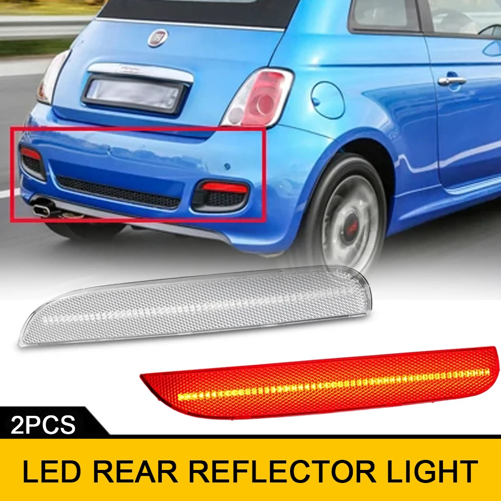 

2Pcs For Fiat 500 2012-2017 LED Rear Side Bumper Trim Reflector Lights OEM Genuine OEM 68154575AA