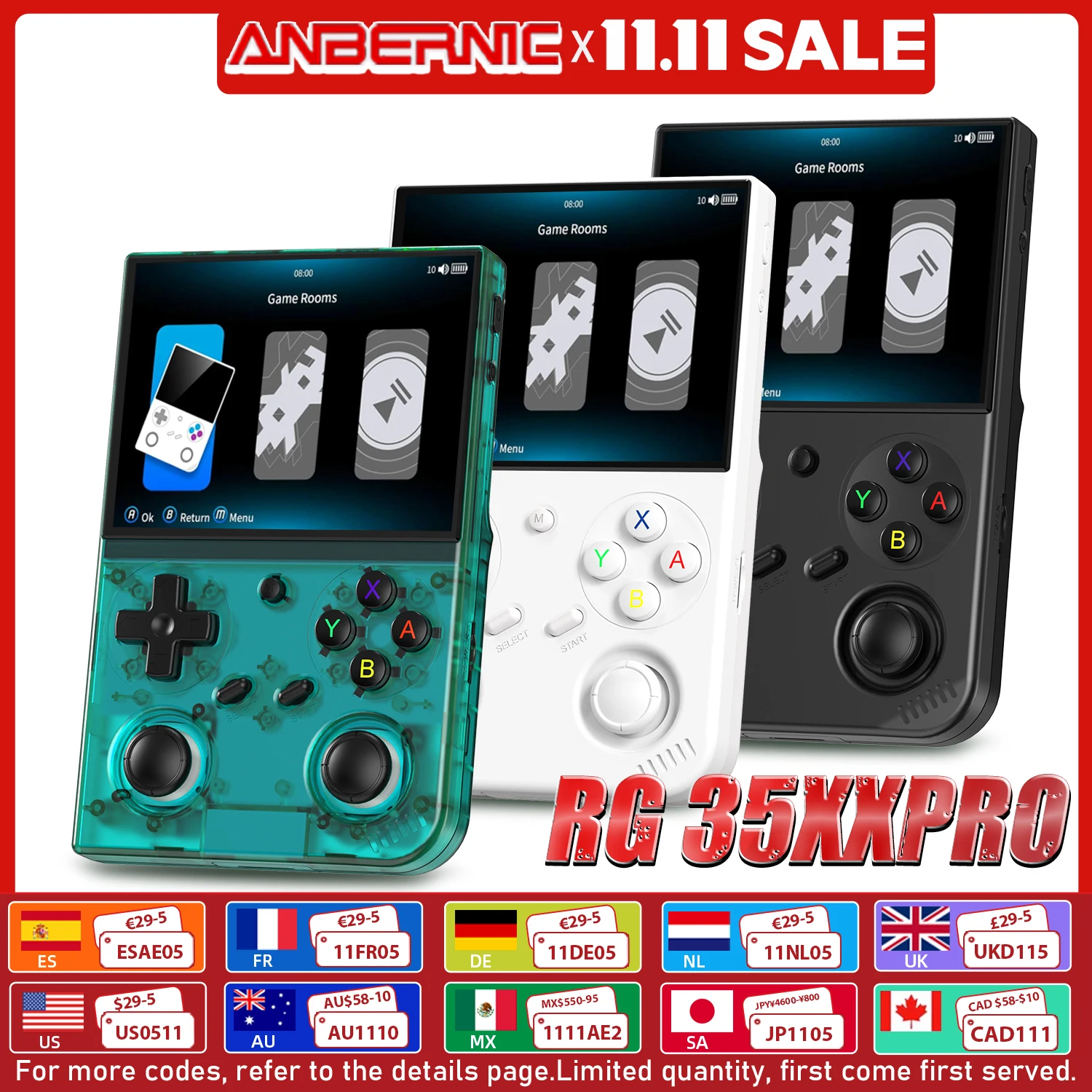 Nuovo RG351M ANBERNIC giochi retrò lega di alluminio 64G 2400 giochi console di gioco portatile PS1 RK3326 Open Source 3.5 pollici RG351Emulato