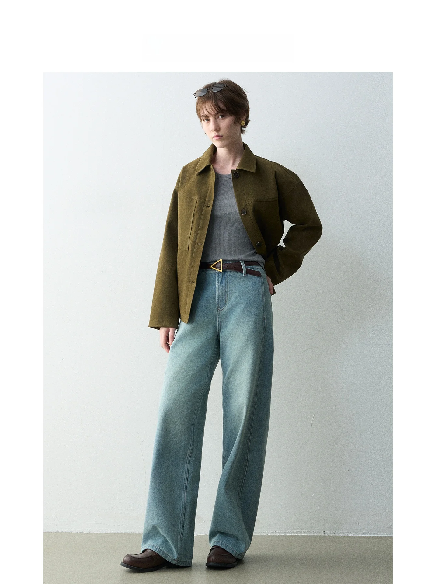 

Широкие джинсовые брюки с высокой талией, женские классические практичные джинсовые брюки A43 the Elves Master, винтажные брюки, весна-осень