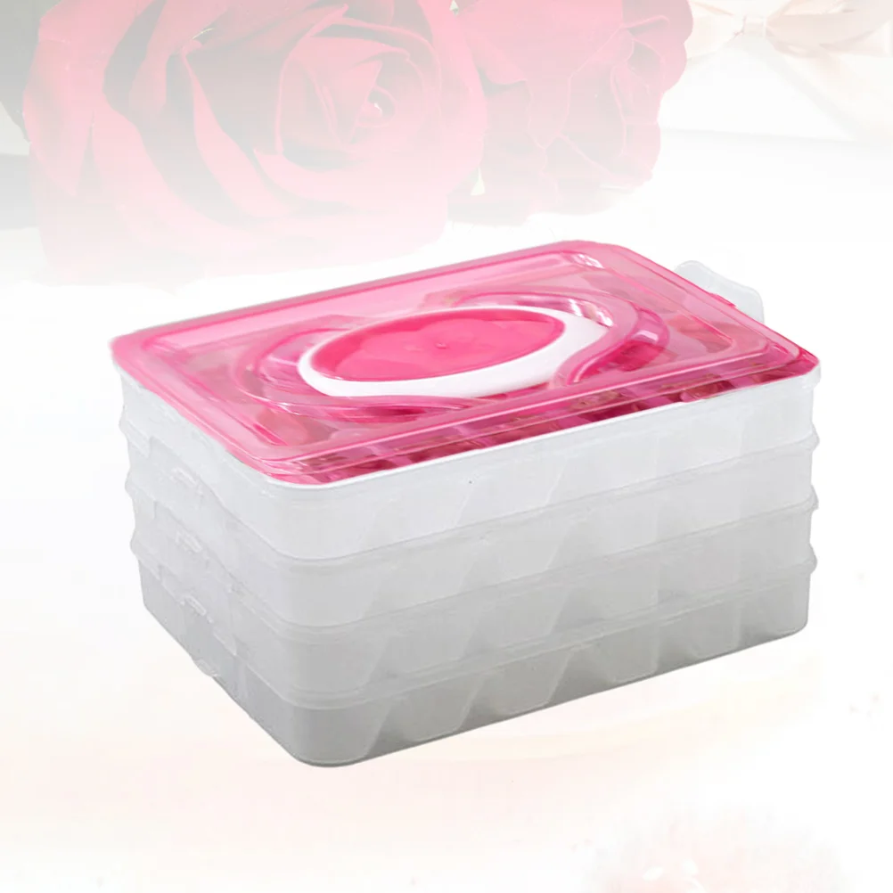 18 Compartment Dumpling Storage Box Eco Friendly PP Leakproof Portable 4 Layer Buckle Clasp Easy Carry Kitchen for Refrigerator