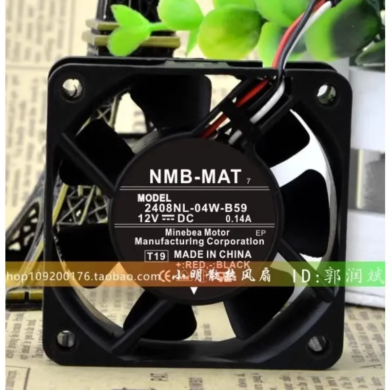 New Cooling Fan For NMB 2408NL-04W-B59 6020 12V 0.14A 6cm Projector Cooling Fan 60*60*20mm