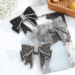 Bow Rhinestone Barrettes Women Shiny Large Bow Ponytail Hairpin Hair Clip Fashion Girls Hair Accessories Headwear