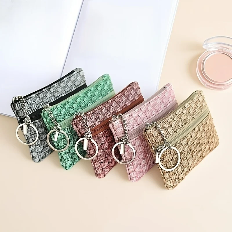 1pc new style keychain pouch, small wallet, coin bag, schoolbag pendant, simple and fashionable, versatile and perfect for all o