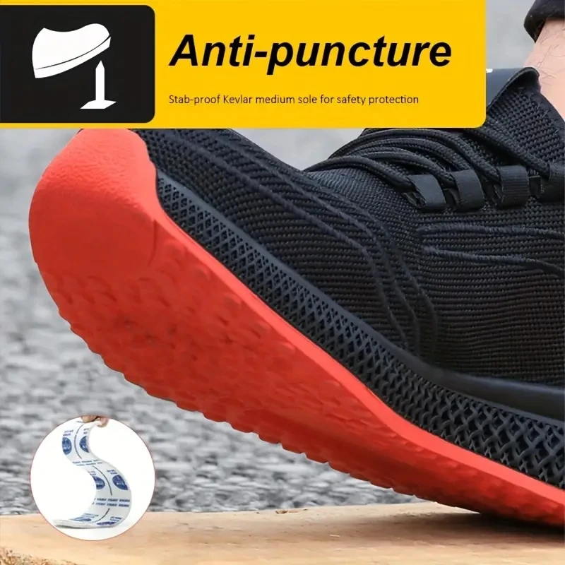 Work Safety Shoes Men Women Steel Toe Shoes Breathable Puncture-Proof Men Work Sneakers Boots Lightweight Safety Footwear Male