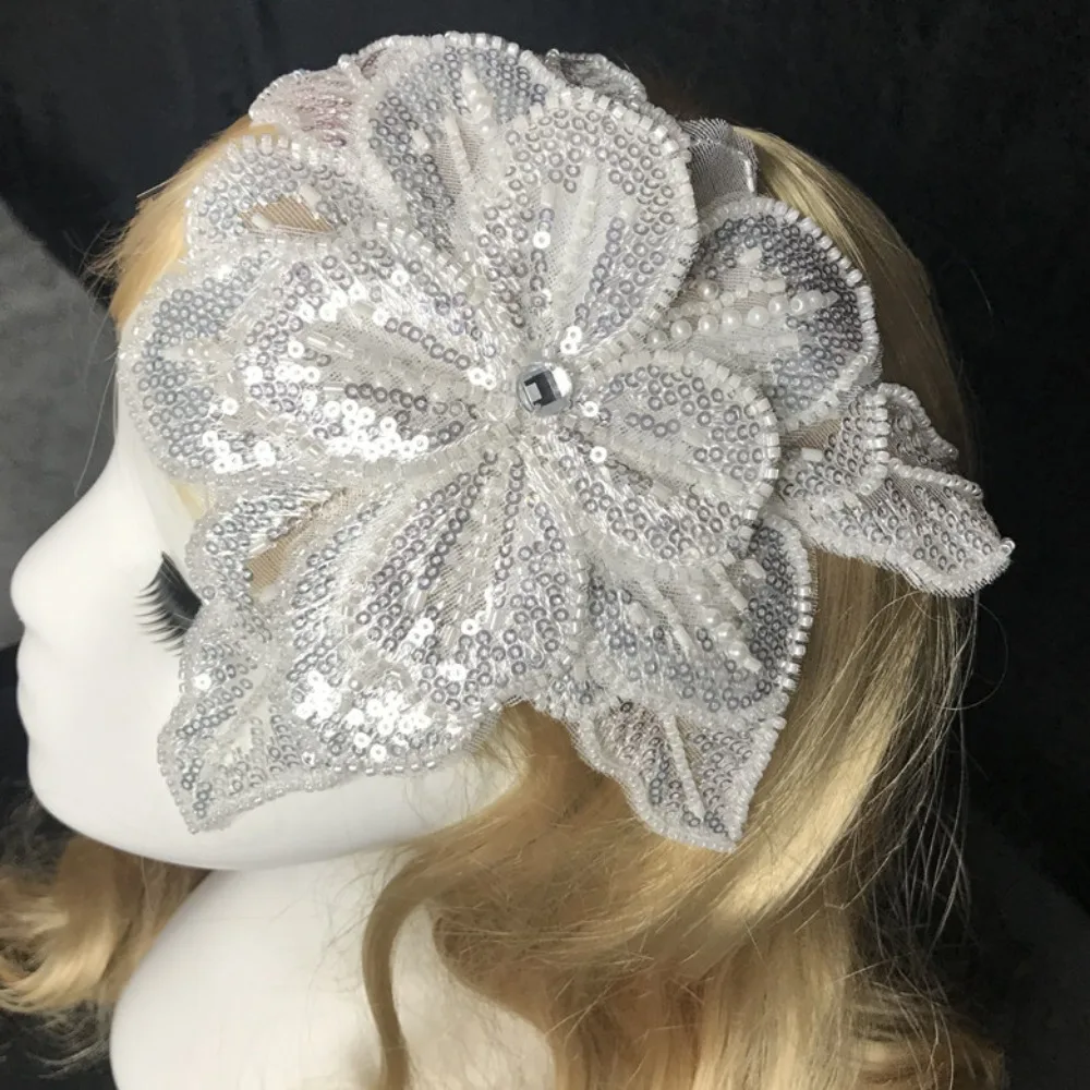 24cm Nail Bead High-end Sequin Embroidery Decal Three-dimensional Flower DIY Handmade Cloth Sticker Accessories
