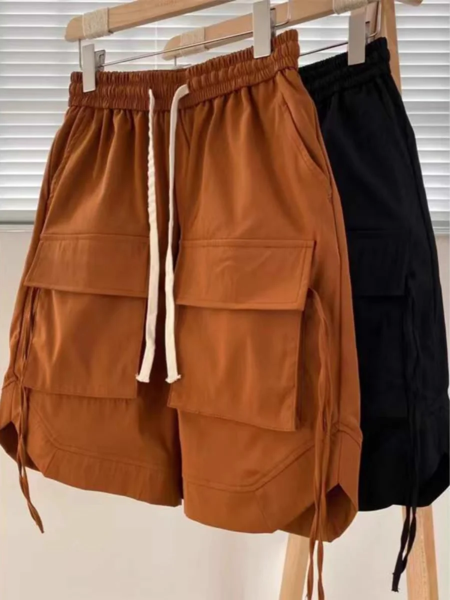 Large Size 300 Pou Men's Workwear orts Five-ket Loose Fit Summer American Retro Spor Casual Pants High Waist Straig...