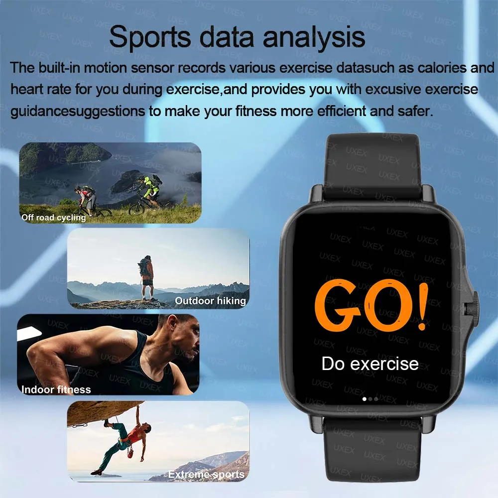 1.83 ''ساعة ذكية عصرية رسالة الرد على المكالمات الرياضية عداد الخطى تنبيهات المعلومات المقتفي الصحة صورة مخصصة لنظام أندرويد IOS