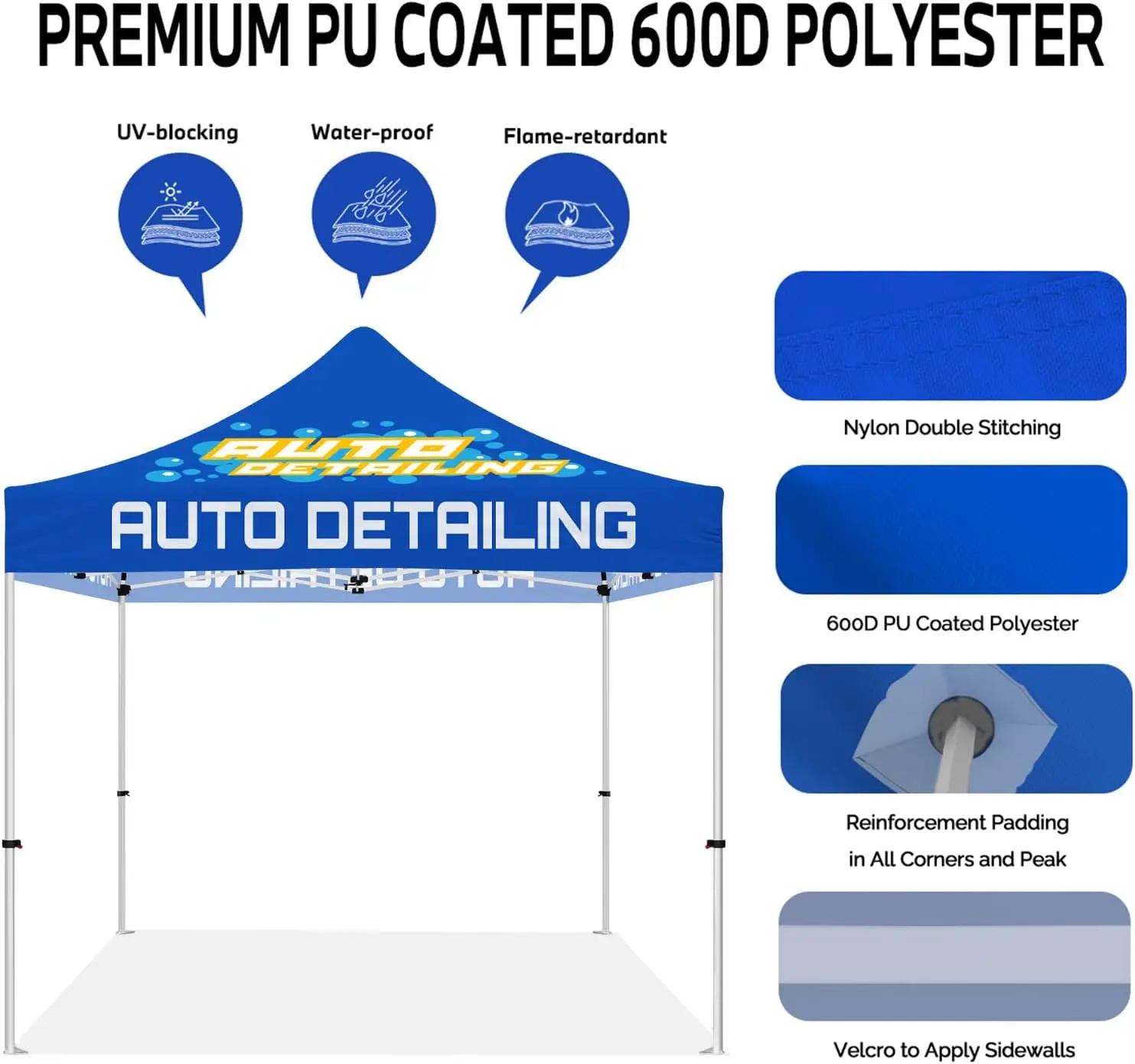 Barraca de dossel personalizada 10x10 com logotipo, substituição superior de barraca resistente personalizada 10x10 capa de dossel pop up personalizada com parede lateral