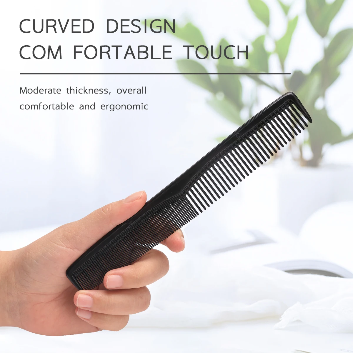 New Black Tangled Hair Cutting Comb Heat Resistant Hair Cutting Tool Hairdressing Hair Stylist Salon Carbon Antistatic Combs