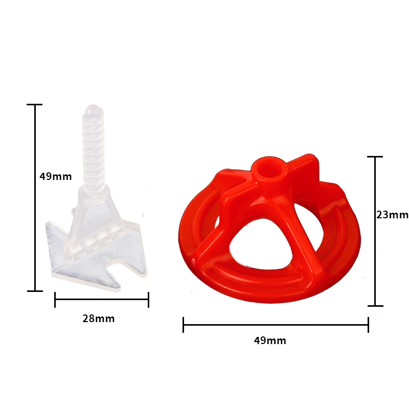 New ceramic tile leveling system spiral base red nut is used for tiling and seam leveling.