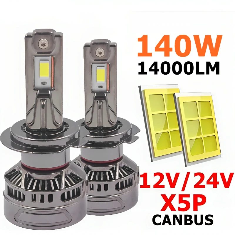 140W H7 LED Headlight Bulbs 14000LM X5P H1 H8 H4 H7 H11 HB3 HB4 9005 9006 9012 Car LED Fog Lights H4 Car Bulbs