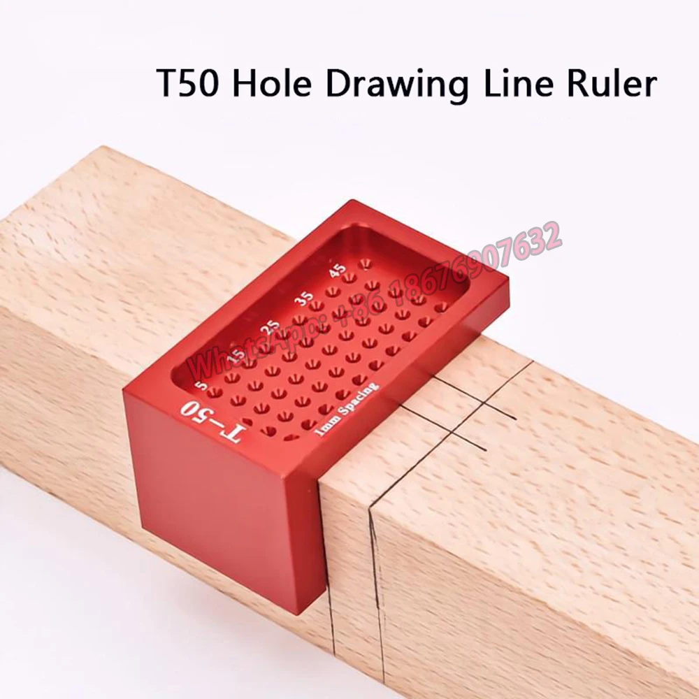 

Multifunction Scale Ruler T-type Hole Ruler High-precision Woodworking Scribing Mark Line DIY Carpenter Measuring Tool