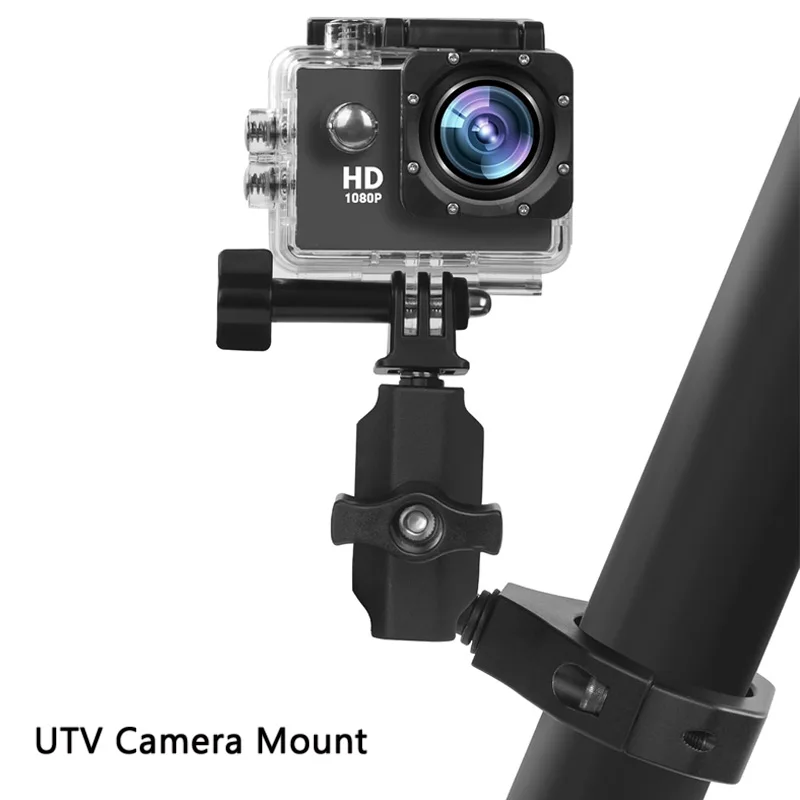 Aluminum UTV Camera Mount For Gopro DJI Osmo Action Adjustable SXS GoPro Clamp Fits 1.75–2