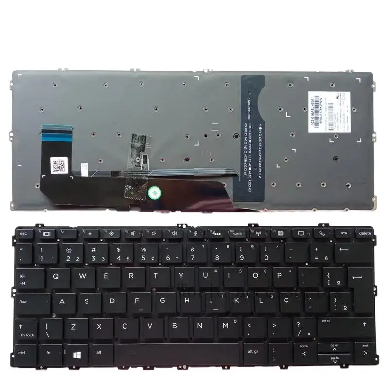 Wyoresty BR/UK new laptop keyboard for HP EliteBook x360 1030 G2 G3 G4 HSN-104C q10c Q20 back. Lit