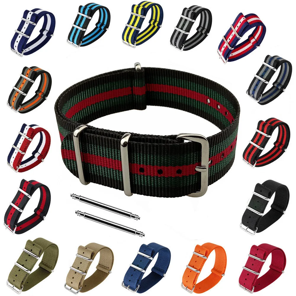 

High Quality Nylon Strap 18mm 20mm 22mm 24mm Wrap-Around Nylon Watch Band Sports Men Women Universal Replacement Watchband