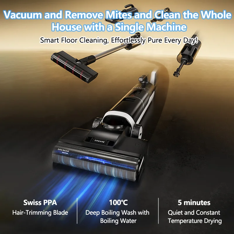 Floor Scrubber h20 Ultra Mix Intelligent Vacuum Cleaning Mopping Integrated Machine 180 °Lying Flat Vacuum Cleaner