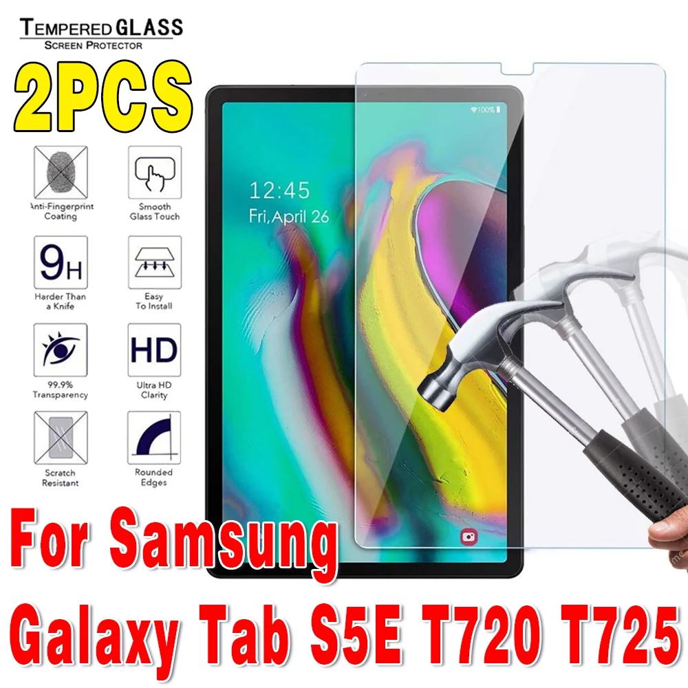 2Pcs Tempered Glass For Samsung Galaxy Tab S5e SM-T720 SM-T725 10.5