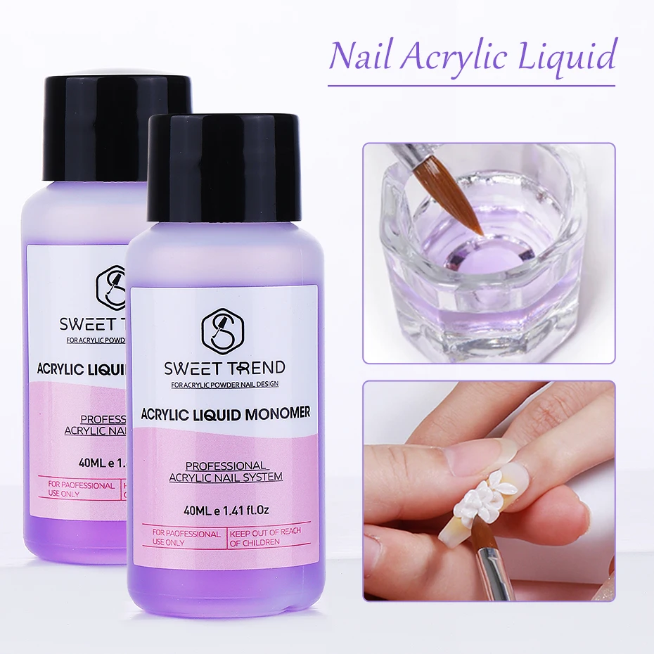

40ml Acrylic Liquid For Acrylic Powder Dust Nails Monomer Crystal Nail Tips Carving and Extension Manicure Decoration Tools