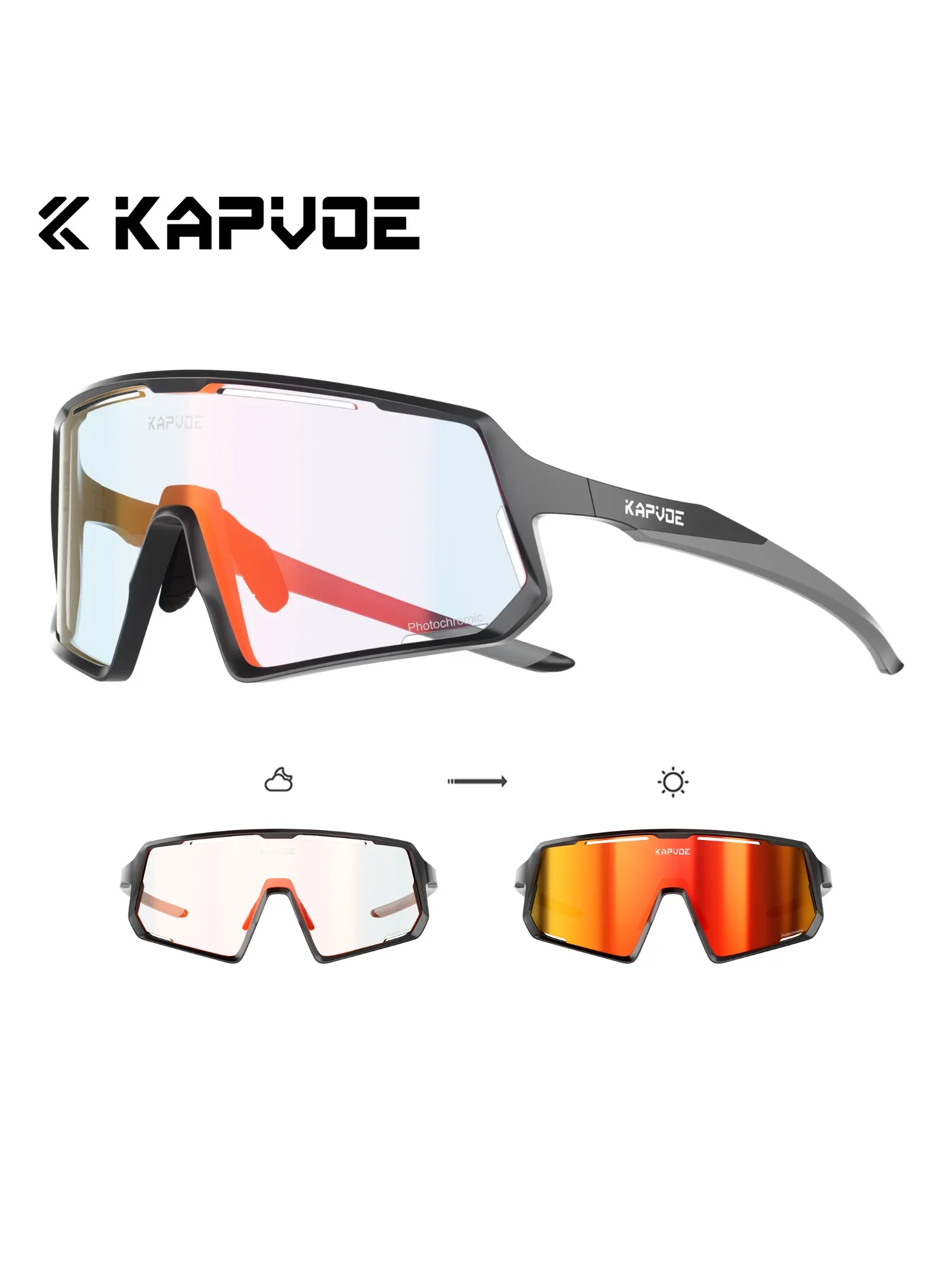 AliExpress kapvoe Kapvoe Photochromic Cycling Glasses Men Polarized Sunglasses Women MTB Glasses Sports Driving Running Hiking Red UV400 Goggles