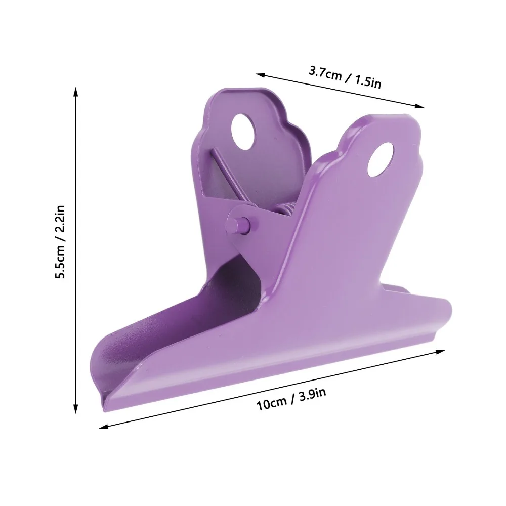 2Pcs Purple/ Red/ Pink/ Black Metal Binder Clip Large Size Metal Material Chip Clips 10cm Strong Grip Office Folder Clip Drawing view 6