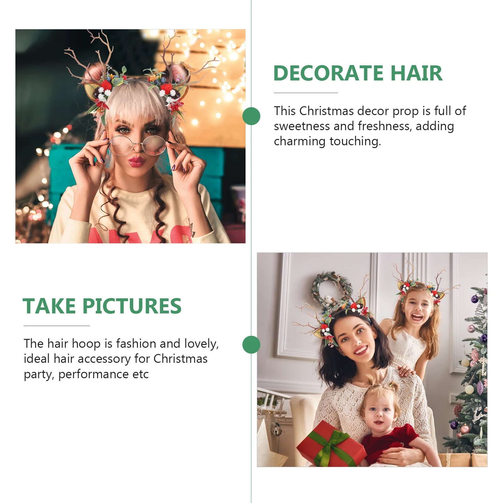 

Повязка на голову с рогами, рождественская одежда для волос, аксессуары для девочек, нежный головной убор, тканевый лось, детские рождественские повязки на голову, детские вечерние инструменты для волос