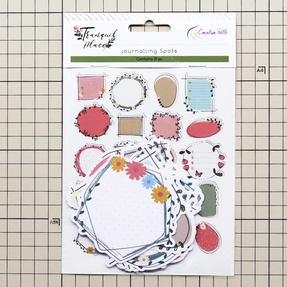 Creative Path Tranquil Place Scrapbooking Journaling Komplettsets 15 Stück Dekorative Papier-Ausschnitte Rahmen Aufkleber DIY Bastelsets – Detail 21
