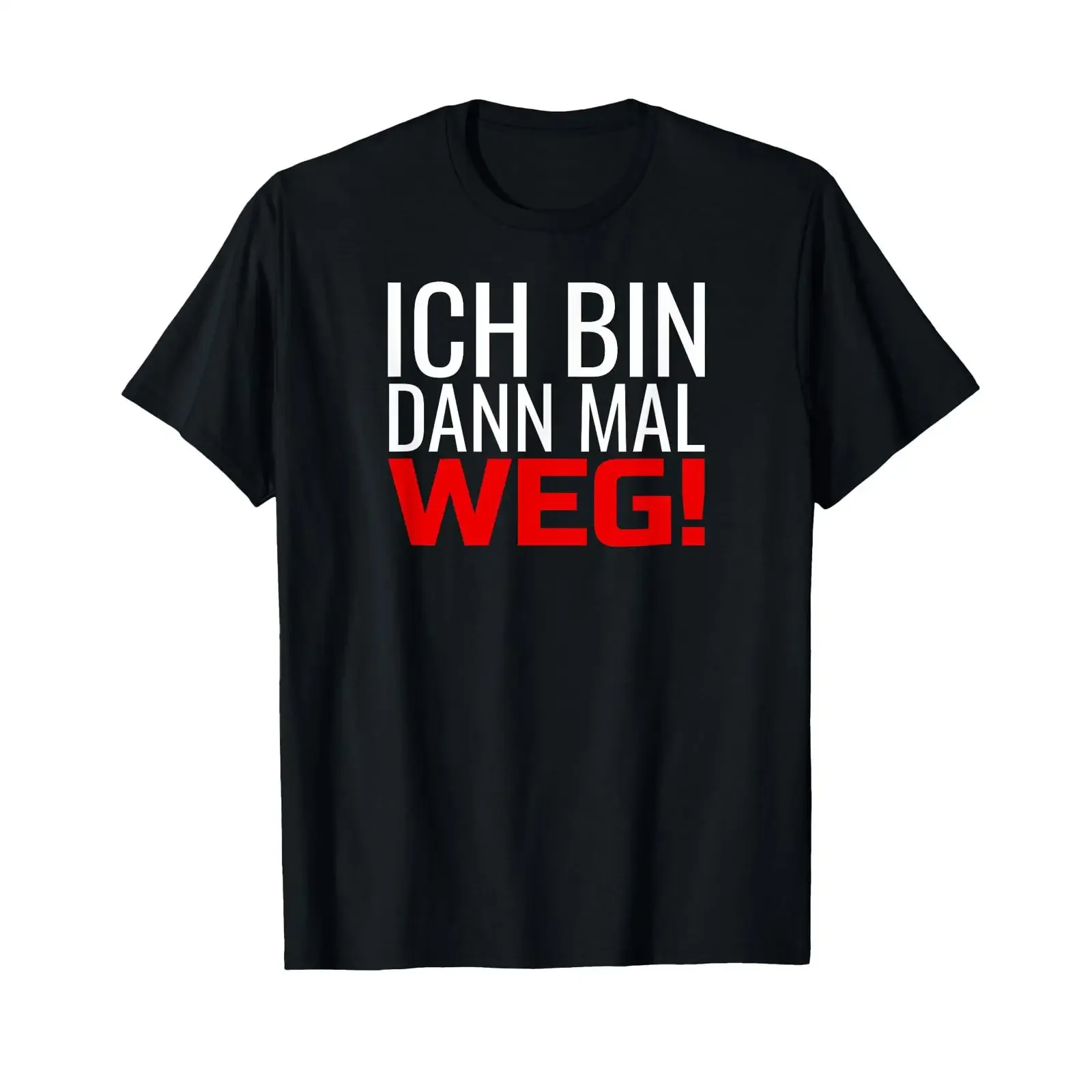 T-Shirt mit deutschem Text „Ich bin dann mal weg“, im Vintage-Look, atmungsaktives Oberteil für den Alltag, Streetwear, dehnbar, stilvoll.