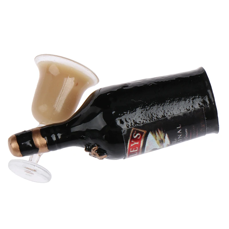Set di bottiglie di vino in miniatura per casa delle bambole 1/12 con giocattoli modello di bevande di simulazione della tazza