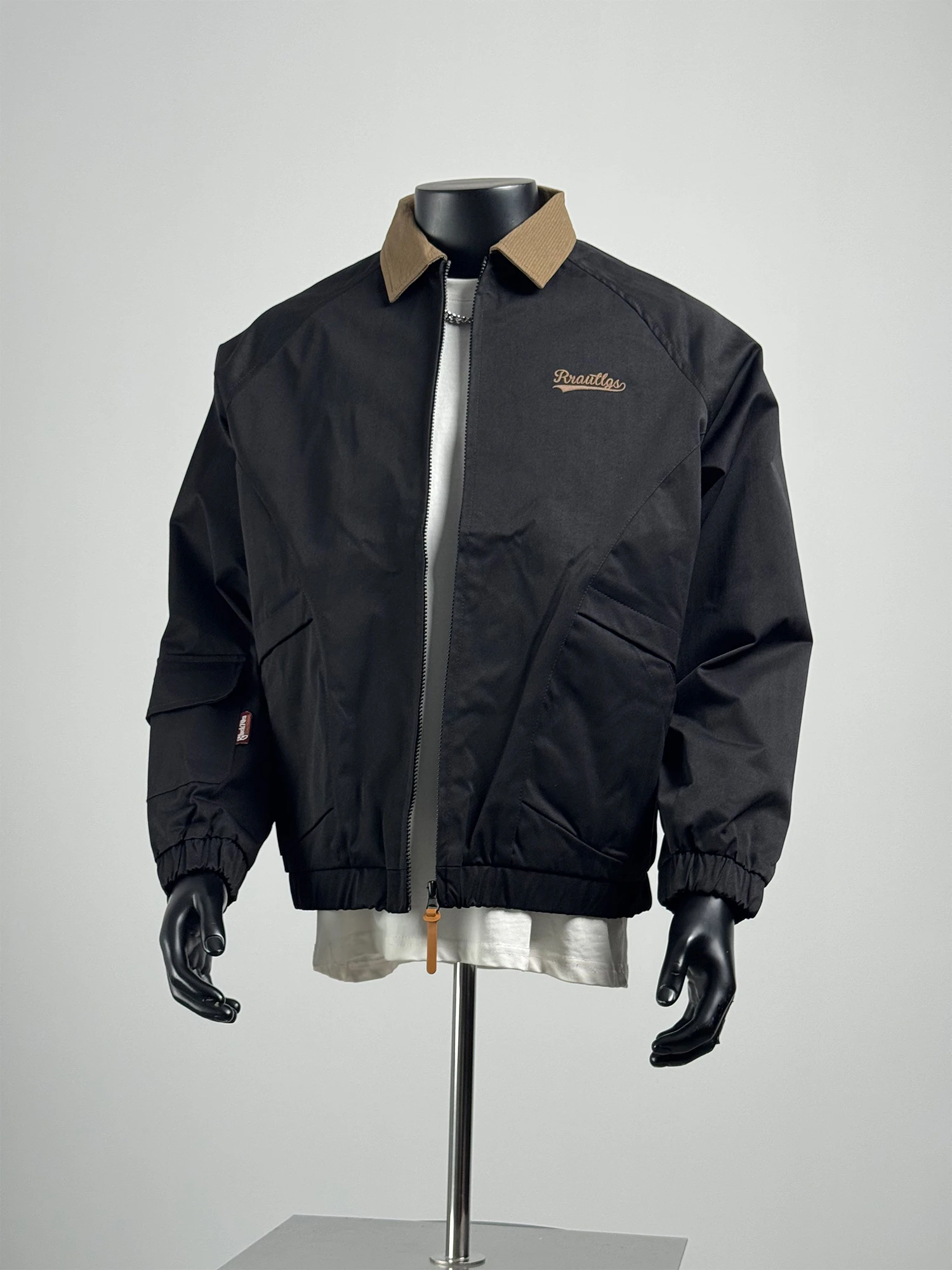 

Японская рабочая одежда с воротником контрастного цвета, джет, мужская свободная повседневная верхняя одежда, винтажный модный топ на весну и осень