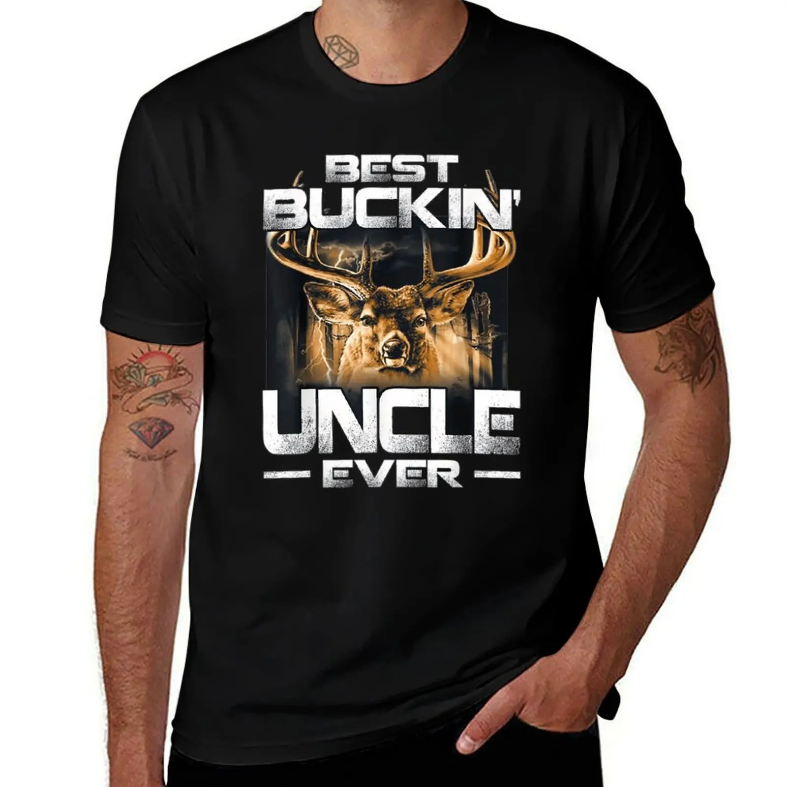 تي شيرت Best Buckin' Uncle Ever Design Top Tee Graphic T-shirt Fresh Motion Cool Aactivity Competition مقاس الولايات المتحدة الأمريكية