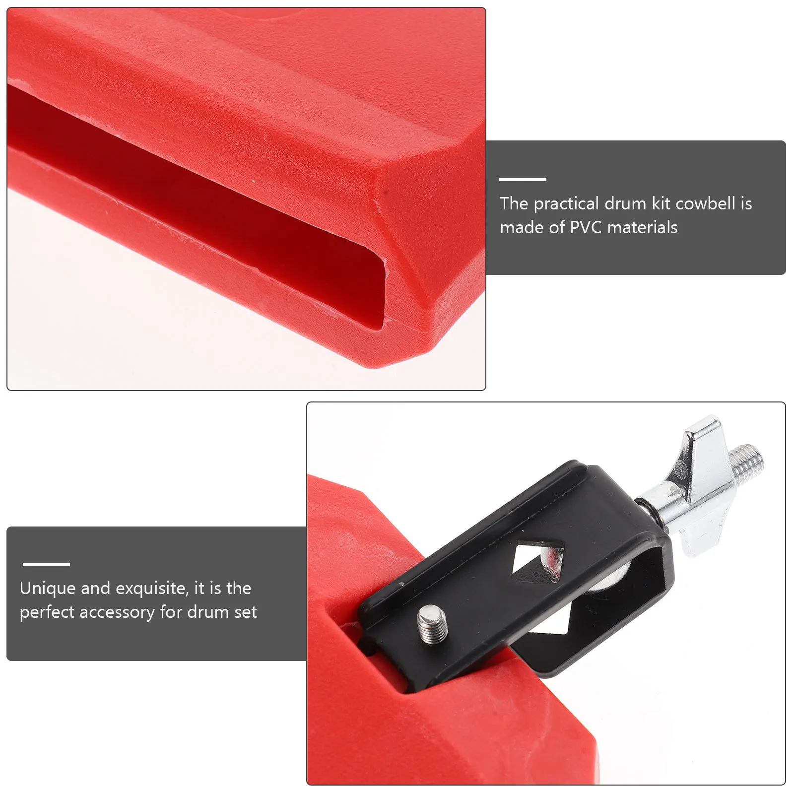 

Reliable Drum Kit Cow Bell High Grade PVC Smooth Surface Wear Resistant Drum Set Accessory Material