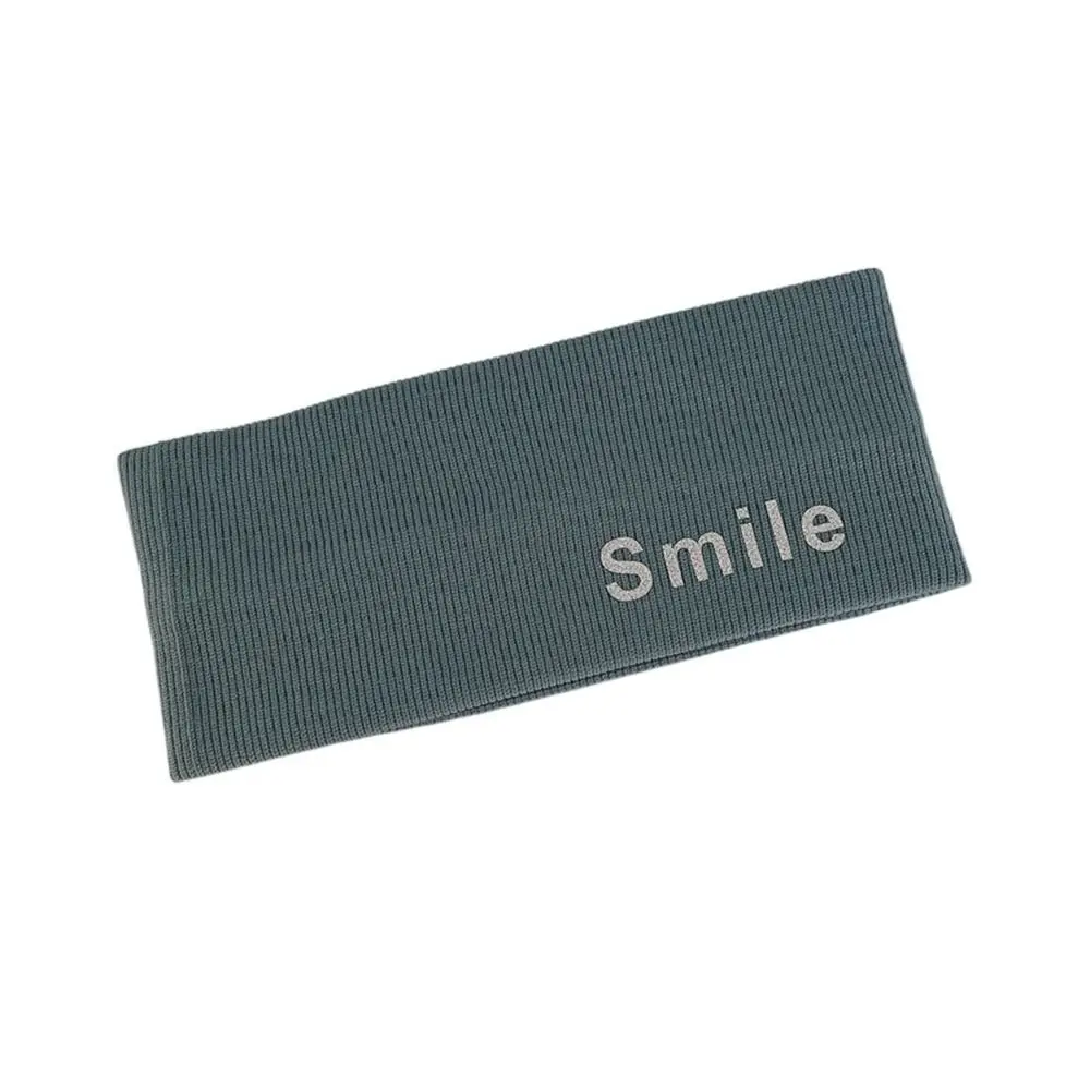 

Letter Smile Printing Outdoor Wide Side Fitness Sports Hairband Korean Style Headband Hair Accessories Knitted Headband